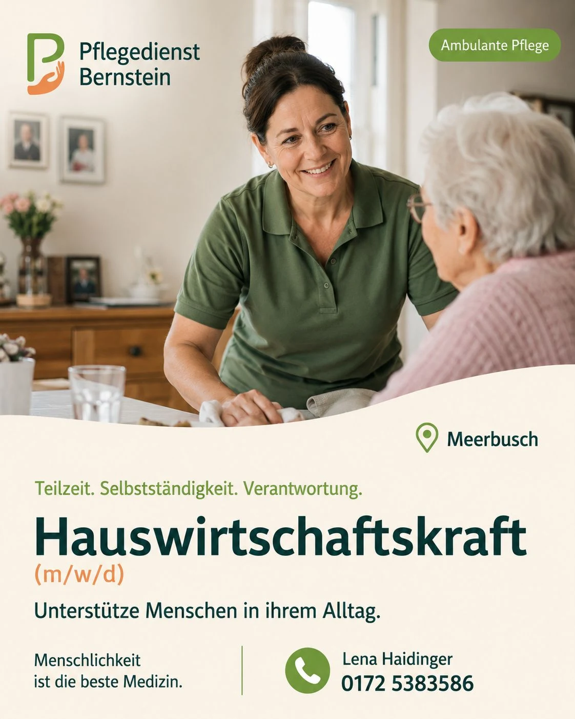 Hauswirtschaftskraft bei Pflegedienst Bernstein